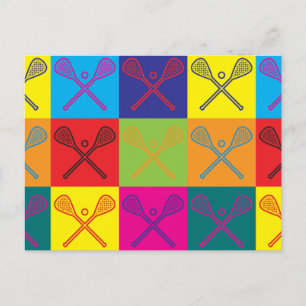 Cartão Postal Lacrosse Pop Art