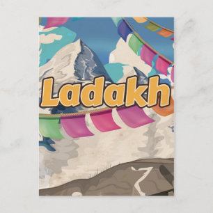 Cartão Postal Ladakh, Índia Cartaz de viagem antigo
