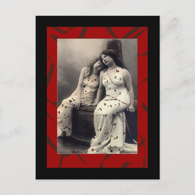 Cartão Postal Ladies with long hair  Victorian image (Frente)