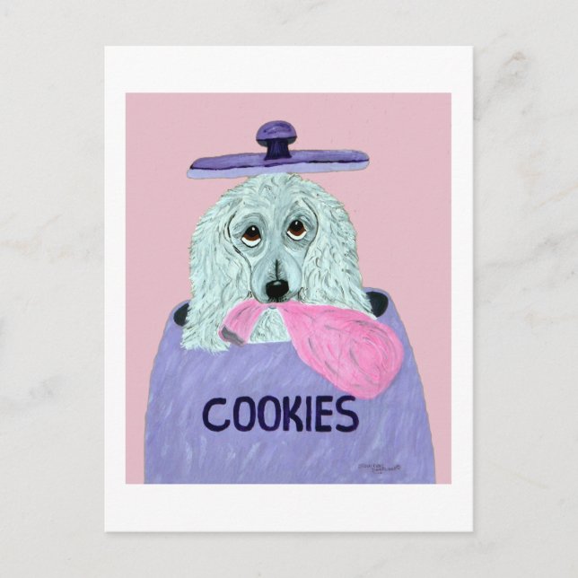 Cartão Postal Ladrão de Biscoito Poodle  (Frente)