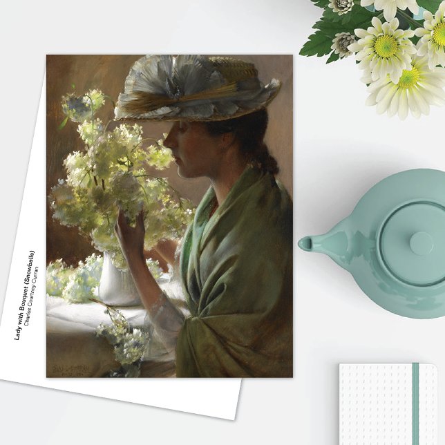 Cartão Postal Lady Buquê Hydrangeas Charles Courtney Curran (Criador carregado)
