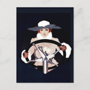 Cartão Postal Lady Driver Fadeaway Girl por C Coles Phillips