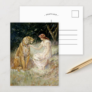 Cartão Postal Lady e o Tiger   Frederick Stuart Church