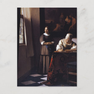 Cartão Postal Lady Escrevendo a carta