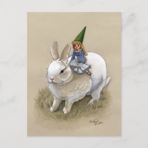Cartão Postal Lady Gnome e Rabbit