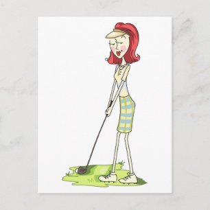 Cartão Postal Lady Golfer