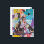 Cartão Postal Lady in Fashion Mixed Media Collage<br><div class="desc">Digital art by Angelandspot  © 2025</div>