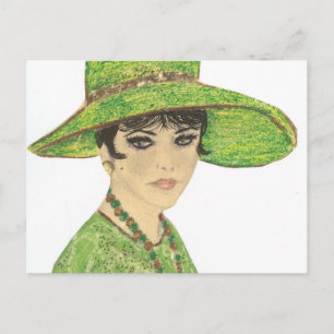 Cartão Postal Lady In Green