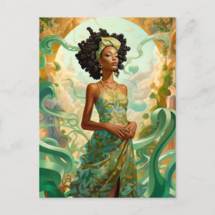 Cartão Postal Lady In Surreal World African American Art