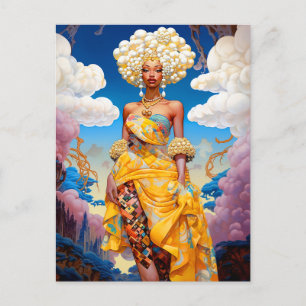 Cartão Postal Lady In Surreal World African American Art