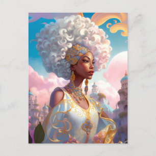 Cartão Postal Lady In Surreal World African American Art