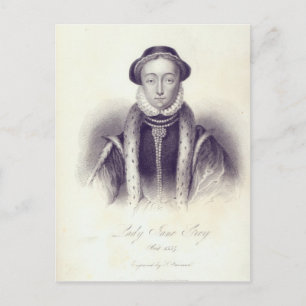 Cartão Postal Lady Jane Cinza, gravada por S. Freeman
