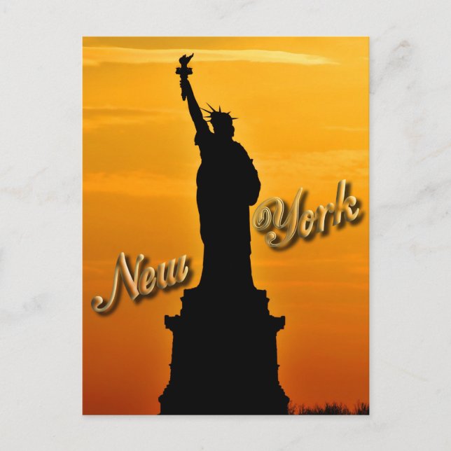 Cartão Postal Lady Liberty, Nova Iorque, NY EUA (Frente)
