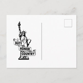 Cartão Postal Lady Liberty - País de Honra do Dever