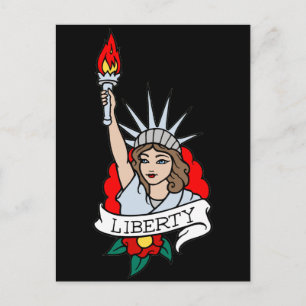 Cartão Postal Lady Liberty Tattoo