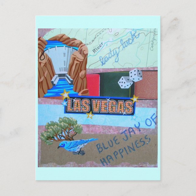 Cartão Postal Lady Luck Collage (Frente)