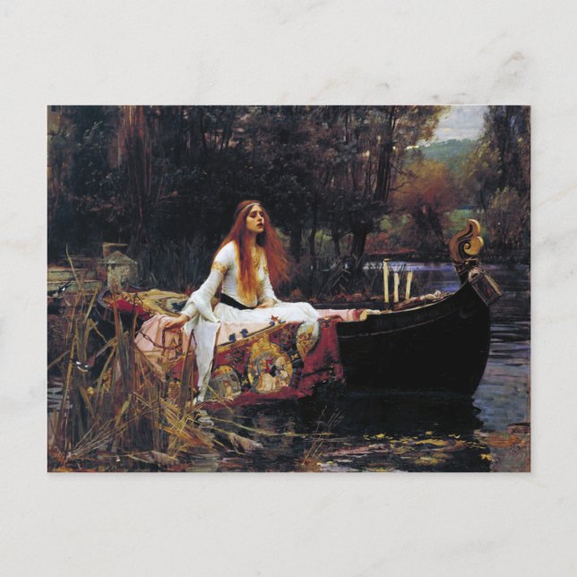 Cartão Postal Lady Of Shallot sobre Barcos JW Waterhouse Bons Ar (Frente)