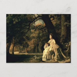 Cartão Postal Lady reading em um Parque, c.1768-70