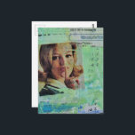 Cartão Postal Lady says shh Mixed Media Collage<br><div class="desc">A mixed media collage made and photographed by Angelandspot in the year 2026 with vintage images from a magazine from 1968 on a colorful  background collage of various papers painted over to unify them before making the collage on top of that layer.</div>