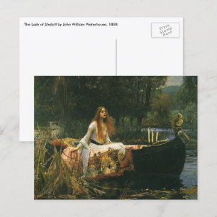 Cartão Postal Lady Shalott On Boat por John William Waterhouse