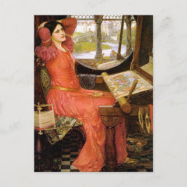 Cartão Postal Lady Shalott Sentada em Sua Mesa