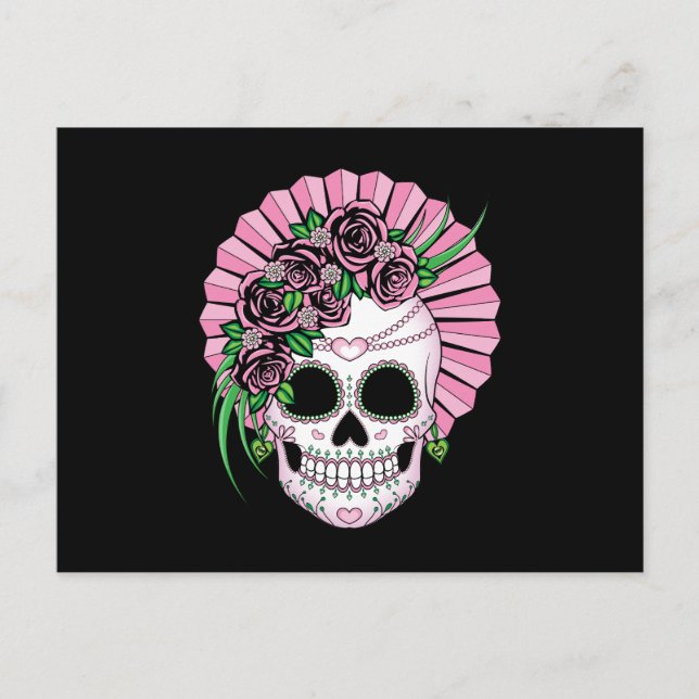 Cartão Postal Lady Sugar Skull (Frente)