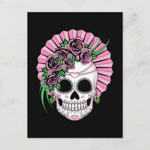 Cartão Postal Lady Sugar Skull