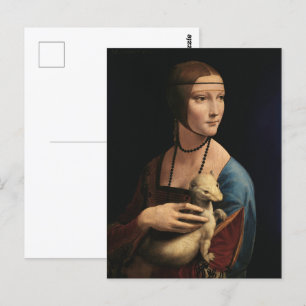 Cartão Postal Lady with an Ermine por Leonardo da Vinci