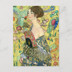 Cartão Postal Lady with Fan - Gustav Klimt