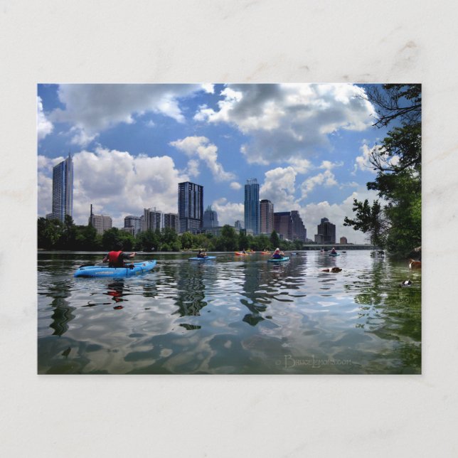 Cartão Postal Ladybird Lake Kayaks e Dog Park - Austin, Texas (Frente)