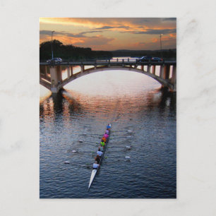 Cartão Postal Ladybird Lake Roring Scull Sunset - Austin Texas