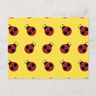 Cartão Postal Ladybug 60s retro legal vermelho