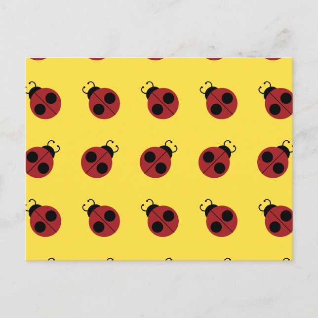 Cartão Postal Ladybug 60s retro legal vermelho (Frente)
