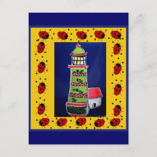 Cartão Postal Ladybug Lighthouds