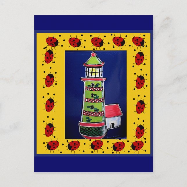 Cartão Postal Ladybug Lighthouds (Frente)