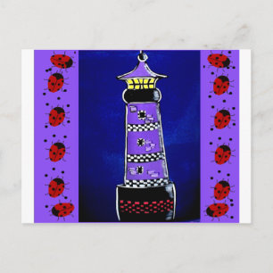 Cartão Postal Ladybug Lighthouds