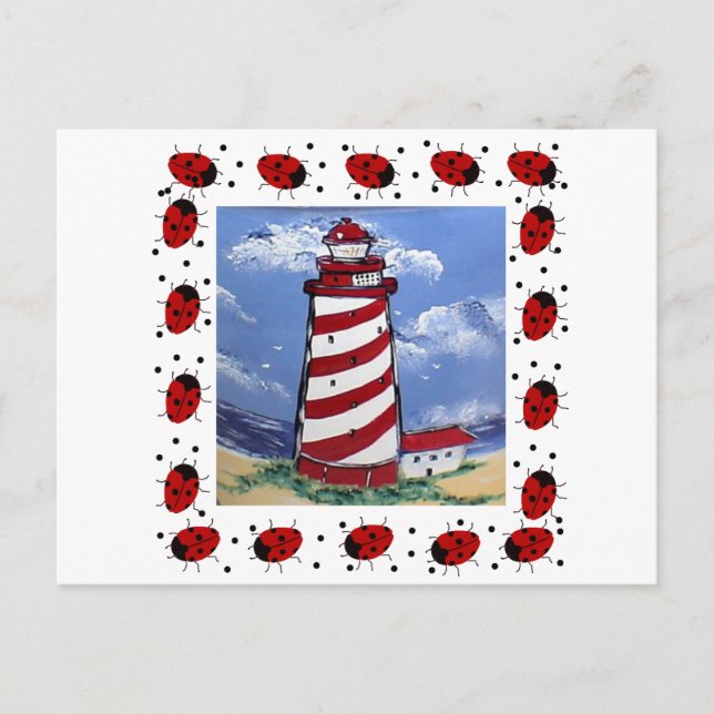 Cartão Postal Ladybug Lighthouds (Frente)