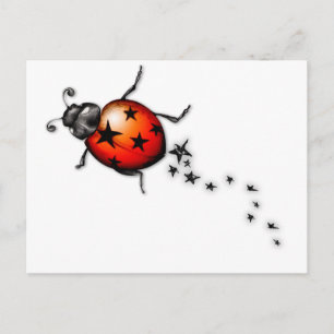 Cartão Postal Ladybug Rockstar