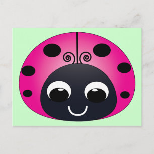 Cartão postal Ladybug Rosa