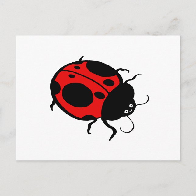 Cartão Postal Ladybug sorridente - (Frente)