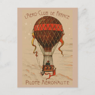 Cartão Postal L'Aero Club de France Balão de Ar Quente