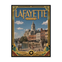 Lafayette Indiana Arte Deco Vintage Idade Dourada