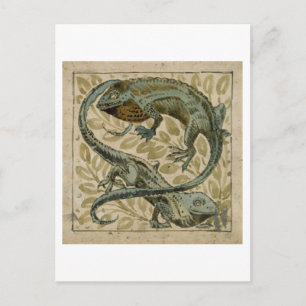 Cartão Postal Lagartas, design para um azulejo (c/c no papel)