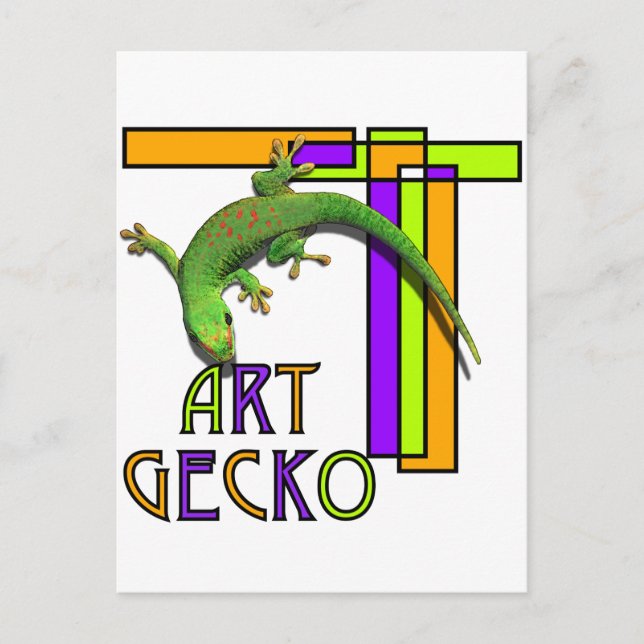 Cartão Postal lagartixa de arte (Frente)