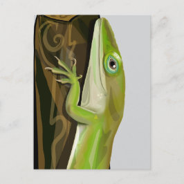 Cartão Postal Lagarto Anole Verde