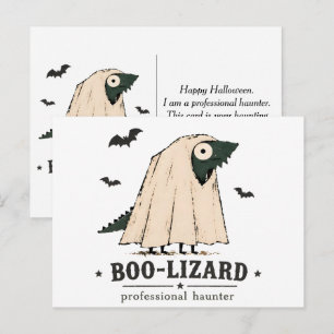 Cartão Postal Lagarto Boo Dragão Barbudo Arte Fantasma de Hallow