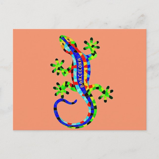 Cartão Postal Lagarto de Barcelona (Frente)