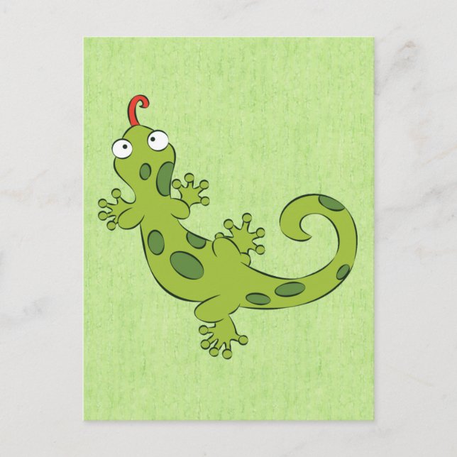 Cartão Postal lagarto de desenho animado fofo (Frente)