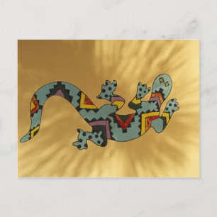 Cartão Postal Lagarto de lagartixa pintado na parede, Tucson, Ar