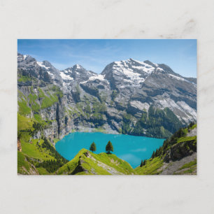 Cartão Postal Lago alpino Oeschinensee na Suíça